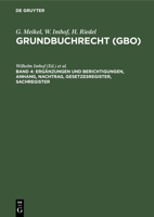 Erg�nzungen Und Berichtigungen, Anhang, Nachtrag, Gesetzesregister, Sachregister 3112308611 Book Cover