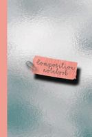 Composition notebook: Small sparkle glitter school or academic college ruled composition notebook for girls and women - Blue reflective sheen 1796294292 Book Cover