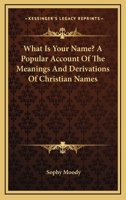 What Is Your Name?: A Popular Account of the Meanings and Derivations of Christian Names 1162996196 Book Cover
