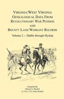 Virginia and West Virginia Genealogical Data from Revolutionary War Pension and Bounty Land Warrant Records: Dabbs-hyslop 0788403028 Book Cover