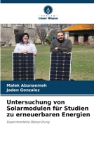 Untersuchung von Solarmodulen für Studien zu erneuerbaren Energien (German Edition) 6206711706 Book Cover