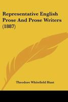 Representative English prose and prose writers 1177719886 Book Cover