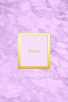 Emilie: Custom dot grid diary for girls Cute personalised gold and marble diaries for women Sentimental keepsake note book journal sweet light pink colour 1710353872 Book Cover