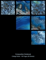 Composition Notebook: Blue Agate Squares Photo Collage - College Ruled Notebook Creative Writing School Journal 1693682435 Book Cover