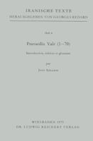 Fravardin Yast (1-70): Introduction, Edition Et Glossaire 392015343X Book Cover