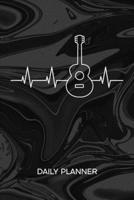Daily Planner Weekly Calendar: Guitar Player Organizer Undated - Blank 52 Weeks Monday to Sunday -120 Pages- Guitar Pulse Line Notebook Journal Guitarist Heartbeat - Acoustic Guitar To-Do List for Ins 1674872348 Book Cover