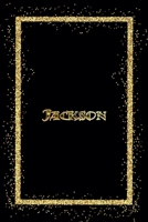 Jackson: Name Jackson Monogram Notebook - 120 Pages - Size 6x9, Soft Cover, Matte Finish- Gold Confetti Glitter Monogram Blank Lined Note Book, Writing Pad, Journal or Diary Kids, Girls Men & Women 1660333350 Book Cover