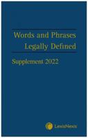 Words and Phrases Legally Defined 2022 Supplement 147432116X Book Cover