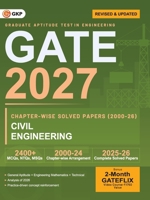 GATE 2027 Civil Engineering Chapter-wise Previous Year Solved Papers (2000-2026) 27 Years PYQ with Detailed Solutions MCQs, NTQs & MSQs GATE CE Chapterwise Question Bank 9369140387 Book Cover