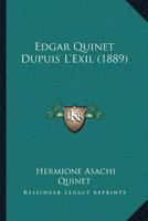 Edgar Quinet Dupuis L'exil... 1286880742 Book Cover