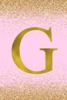 G: Letter G Initial Monogram Notebook - Pretty Pink & Gold Confetti Glitter Monogrammed Blank Lined Note Book, Writing Pad, Journal or Diary with Lines - Birthday or Christmas Gift for Kids, Girls & W 1088534236 Book Cover