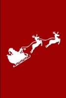 Sketchbook: A Blank Sketchbook for the Creative Mind Christmas Theme Santa on a Sleigh with Reindeer Silhouette Red Cover 1712544837 Book Cover