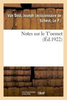 Notes sur le T'oemet 2329036639 Book Cover