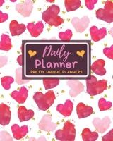 Daily Planner (Pretty Unique Planners): Watercolor Heartss Daily Planner, Planners and Organizers to write in 1657248887 Book Cover