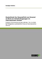 Deutschland: Zur Steuerpflicht Von Personal an Bord Von Verkehrsflugzeugen Im Internationalen Verkehr 3640888316 Book Cover