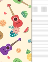 Guitar Tab Notebook: 6 String Chord and Tablature Staff Music Paper, Cute Guitars Cover 1671072669 Book Cover