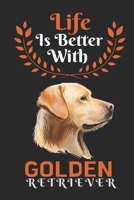 POWERED by Golden Retriever: Best Gift for Golden Retriever Lovers, 6x9 inch 100 Pages Christmas & Birthday Gift / Journal / Notebook / Diary 1674253354 Book Cover