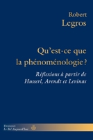 Qu'est-ce que la phénoménologie ?: Réflexions à partir de Husserl, Arendt et Levinas (HR.BEL AUJOURD') (French Edition) B09TQXR94Q Book Cover