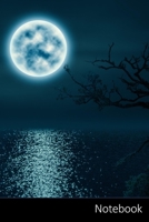 Notebook: Arbres, Lune, Lac, Clair De Lune Carnet / Journal / Livre d'écriture / Calepin / Agenda / Notes - 6 x 9 pouces (15,24 x 22,86 cm), 110 pages, surface brillante. 1712921231 Book Cover