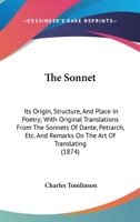 The Sonnet its Origin Structure and Place in Poetry 935360589X Book Cover