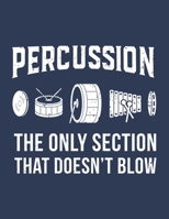 Percussion: The Only Section That Doesn't Blow: College Ruled Notebook (Band Geek) 1707014299 Book Cover