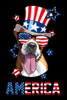 America: German Boxer - Composition Book 150 pages 6 x 9 in. - College Ruled - Writing Notebook - Lined Paper - Soft Cover - Plain Journal - 4th of July - Independence Day 1074293223 Book Cover