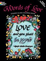 Words of Love Stained Glass Coloring Book 048647707X Book Cover