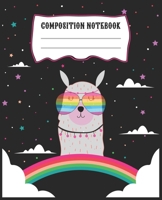 Composition Notebook: Beautiful Llama Themed Wide Ruled Composition Notebook For All Llama Lovers 1661170269 Book Cover