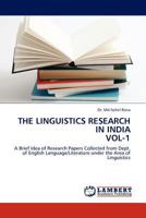 The Linguistics Research in India Vol-1 3845413018 Book Cover