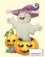 Ghost Notebook: Wide ruled line paper, 160Page (80 sheets), 8" x 10” ,Composition Book, Trick or treat, Halloween city series 1725161559 Book Cover