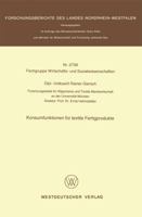 Konsumfunktionen Fur Textile Fertigprodukte 3531027395 Book Cover