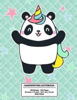 Handwriting Notebook: Back to School Cute Pandacorn (Panda X Unicorn) Kawaii Style Handwriting Practice Book 107690534X Book Cover