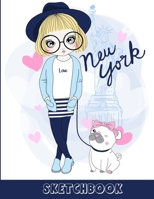 New York Sketchbook: 8.5x11, White paper, 120 Blank Pages for Writing, Drawing, Sketching, & Doodling for Girls 1695343654 Book Cover
