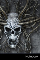 Notebook: Gothic Skull themed ruled Notebook / Journal / Diary / Composition Book / Planner / Log Book / Notes - 6 x 9 inches (15,24 x 22,86 cm), 110 ... pages with date line on top, glossy finish. 1712125737 Book Cover