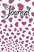 Journal: Red violet white background falling hearts 165795675X Book Cover