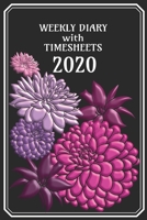 Weekly Diary with TimeSheets 2020: Queen of Love - Weekly Diary with added Weekly Time sheets/Events for Workers/Business People etc - Flowers Black Cover 1693162733 Book Cover