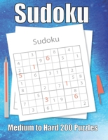 Sudoku Medium to Hard 200 Puzzles: Large Print Sudoku Puzzle Book B08R69ZLG5 Book Cover