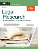 Legal Research: How to Find & Understand the Law 1413300588 Book Cover