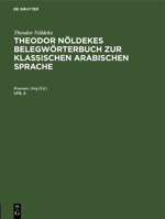 Theodor N�ldekes Belegw�rterbuch Zur Klassischen Arabischen Sprache 3111067661 Book Cover