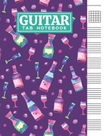 Guitar Tab Notebook: Blank 6 Strings Chord Diagrams & Tablature Music Sheets with Watercolor Alcohol Themed Cover Design B083XTG6QK Book Cover