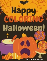 Happy Halloween Coloring Book: Cute Halloween Coloring Pages for Kids B09FCCMD2Z Book Cover