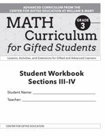 Math Curriculum for Gifted Students: Lessons, Activities, and Extensions for Gifted and Advanced Learners, Student Workbooks, Sections III-IV (Set of 5): Grade 3 1646320220 Book Cover