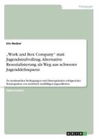 "Work and Box Company statt Jugendstrafvollzug. Alternative Resozialisierung als Weg aus schwerer Jugenddelinquenz: Zu strukturellen Bedingungen und Hintergr�nden erfolgreicher Reintegration von mehrf 3640486501 Book Cover