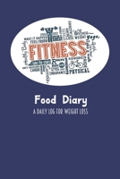 Food Diary A Daily Log for Weight Loss: Plain Blue Fitness Icons Themed 30 Day Detailed Tracker for Carbohydrates, Protein & Sugar Intake 1698590830 Book Cover