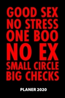 Good Sex No Stress One Boo No Ex Small Circle Big Checks Planer 2020: 140 Vorgefertigte Seiten | Ca. Din A5 | 12 Monate | Kalender | Wochenplaner | ... | Moodtracker | 2020 | Jah (German Edition) 1673891705 Book Cover