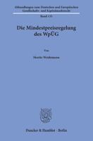 Die Mindestpreisregelung Des Wpug 3428155963 Book Cover