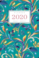 Planner 2020 Weekly Monthly: 6x9 Full Year Notebook Organizer Small 12 Months - Jan to Dec 2020 Watercolor Decorative Floral Design Teal 1698937210 Book Cover