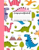 Composition Notebook College Ruled 8.5 x 11: A Girly Dinosaur Large Composition Book For School, College, or Note Taking 1072340755 Book Cover