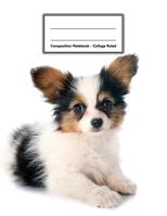 Composition Notebook - College Ruled: Papillon Puppy 109 pages 8.5x11 White Blank Lined Exercise Book Engineering Paper Gift For Kids Teenager Adult Teacher Student Journal Diary Dog Lover 1709943335 Book Cover