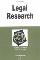 Legal Research in a Nutshell 0314180079 Book Cover
